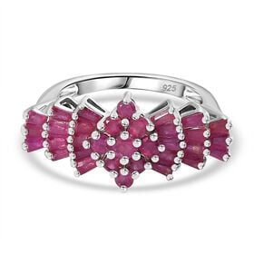 AA Afrikanischer Rubin-Ring, 925 Silber 750 rhodiniert - 1,87 ct.