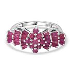 AA Afrikanischer Rubin (Fissure gefüllt) Ring 925 Silber rhodiniert (Größe 16.00) ca. 1,87 ct