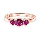 AAA Natürlicher Radiant Ember Granat Ring, 925 Silber 750 Roségold Vermeil (Größe 20.00) ca. 0.92 ct