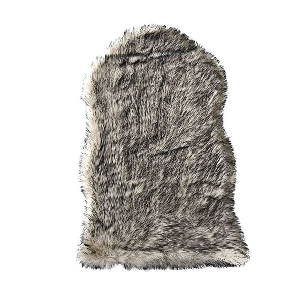 Seidenweicher und langfloriger Kunstfellteppich, 100x60 cm, grau image number 2