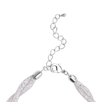 Wei&szlig;e Kristall 50+5cm Halskette