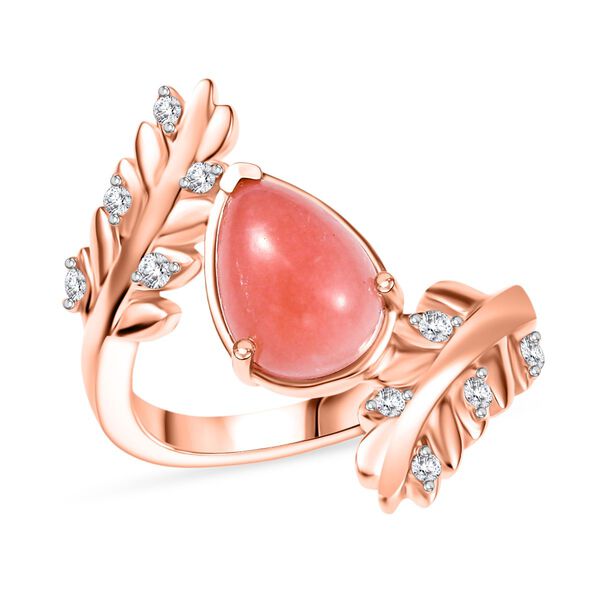 AA Vinicunca-Peruanischer-Opal, Weißer Zirkon Ring 925 Silber 750 rosévergoldet (Größe 21.00) ca. 1.88 ct image number 3