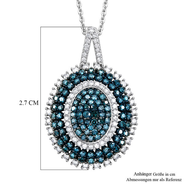 D'Joy Blauer Diamant Schmuckset ca. 50 cm 925 Silber Rhodiniert ca. 1,05 ct. image number 3
