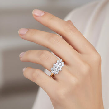 D'Joy Moissanit Ring, 925 Silber vergoldet  - 0,88 ct.