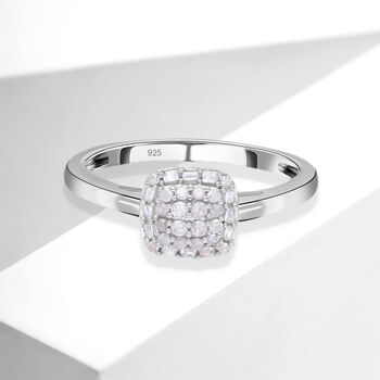 Diamant Ring, 925 Silber platiniert, ca. 0.25 ct