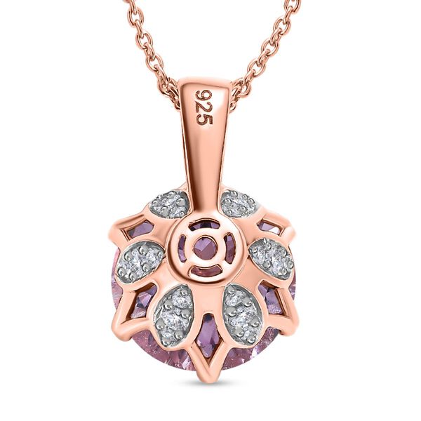 Rose De France Amethyst und Zirkon Anhänger mit 50cm Kette- 6,68 ct. image number 5