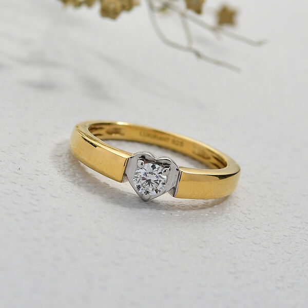 LUXURIANT SI-GH Labor Diamant Ring, 925 Silber rhodiniert und 750 Gelbgold Vermeil  - 0,20 ct. image number 1