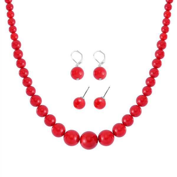 Rosa Muschelkernperle Schmuckset Reiner Edelstahl