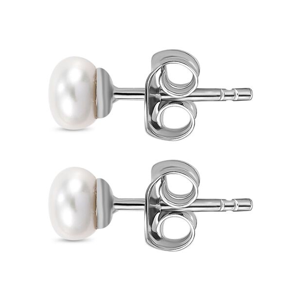 Wei&szlig;e S&uuml;&szlig;wasser Perle Ohrringe image number 5