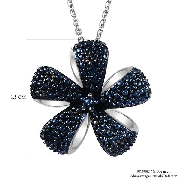 Anh&auml;nger mit 50cm Kette und blauen Diamantakzenten image number 6