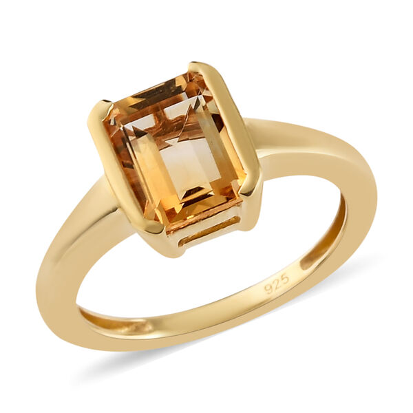 Citrin Solit&auml;r Ring 925 Silber vergoldet  ca. 1,49 ct image number 4