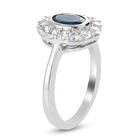 Blaugrüner Grandidierit und Zirkon Halo Ring 925 Silber Platin-Überzug image number 3
