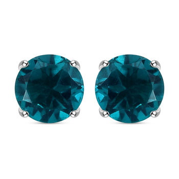 Capri-Blau Triplett Quarz-Ohrringe, 925 Silber platiniert ca. 2,77 ct