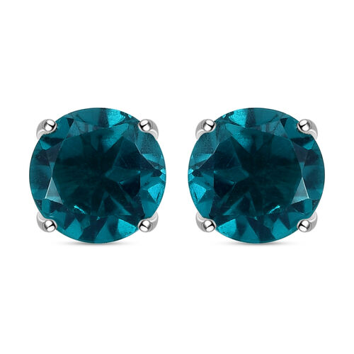 Capri-Blau Triplett Quarz-Ohrringe, 925 Silber platiniert ca. 2,77 ct image number 0