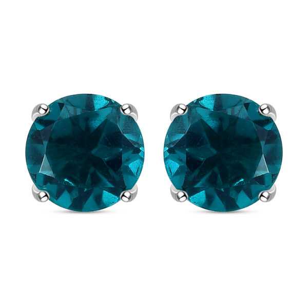 Capri-Blau Triplett Quarz-Ohrringe, 925 Silber platiniert ca. 2,77 ct image number 0