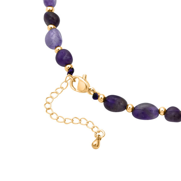 Afrikanischer Amethyst Halskette ca. 60 cm Reine Legierung Goldton ca. 100.00 ct image number 3