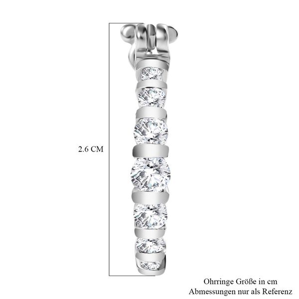 J Francis gefertigt mit SWAROVSKI- Swarovski Zirkonia Ohrringe, 925 Silber rhodiniert image number 5