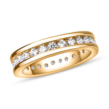 Wei&szlig;er Zirkonia-Ring, 925 Silber Vergoldet (Gr&ouml;&szlig;e 16.00) ca. 0,54 ct