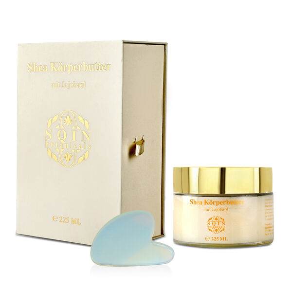 Shea K&ouml;rperbutter mit Jojoba&ouml;l inkl. Opalit Gua Sha, 225 ml image number 0