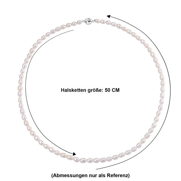 D'Joy AAA wei&szlig;e S&uuml;&szlig;wasserperle 50cm Halskette, 925 Silber rhodiniert image number 6