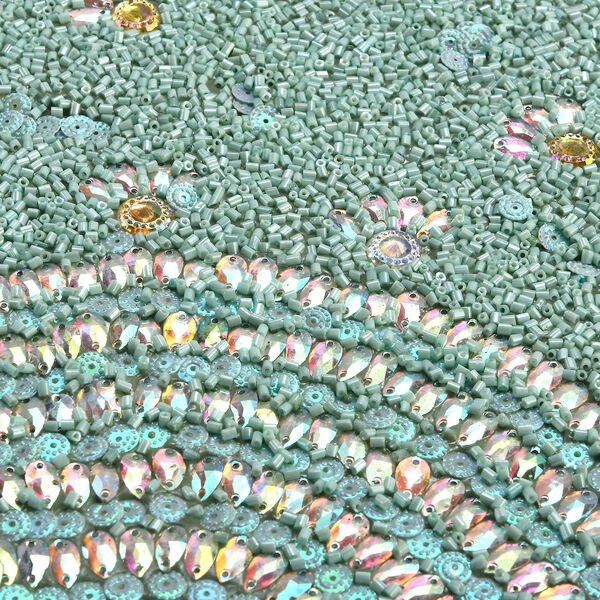 Schmuckbox bestickt mit Perlen und Pailletten, Türkis image number 7