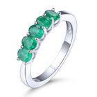 AAA Kagem Sambia Smaragd und Zirkon 5 Stein Ring 925 Silber rhodiniert  ca. 0,83 ct image number 0