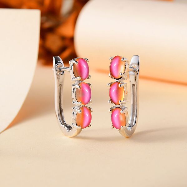 Flamingo Mondstein Ohrringe - 3,24 ct. image number 2