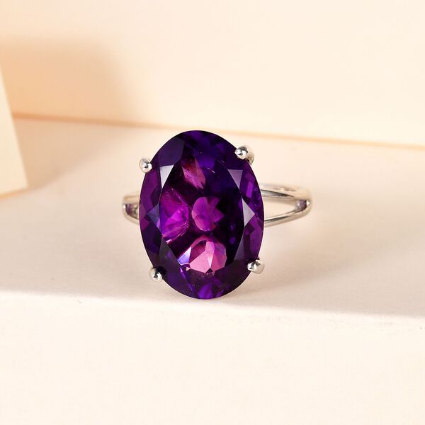 Afrikanischer Amethyst Solitär-Ring image number 2
