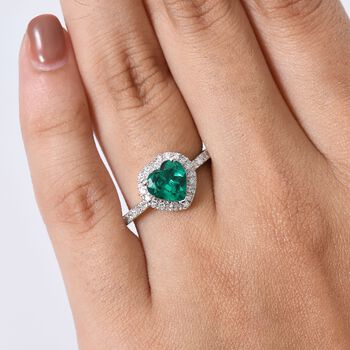 LUXURIANT AAA Labor kolumbianischer Smaragd und Labor Diamant Ring - 1,89 ct.