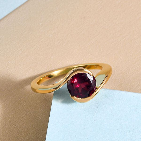 Rhodolith Granat-Ring, 925 Silber vergoldet  ca. 1,53 ct image number 2