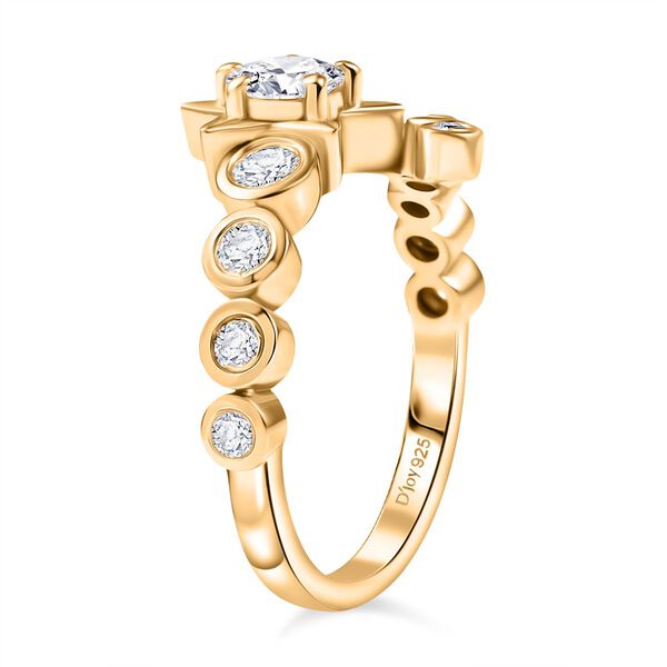 D&rsquo;Joy Moissanit Bypass Ring, 925 Silber vergoldet - 0,79 ct. image number 4