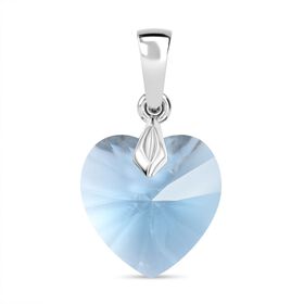 J Francis gefertigt mit SWAROVSKI- Aquamarin Swarovski Kristall Herz Anhänger