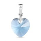 J Francis gefertigt mit Swarovski Aquamarin Kristall Anhänger 925 Silber rhodiniert