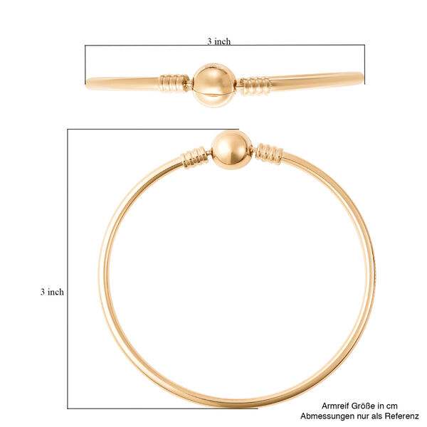 Armreif mit rundem Schloss, ca. 18 cm, Edelstahl Goldfarben image number 5