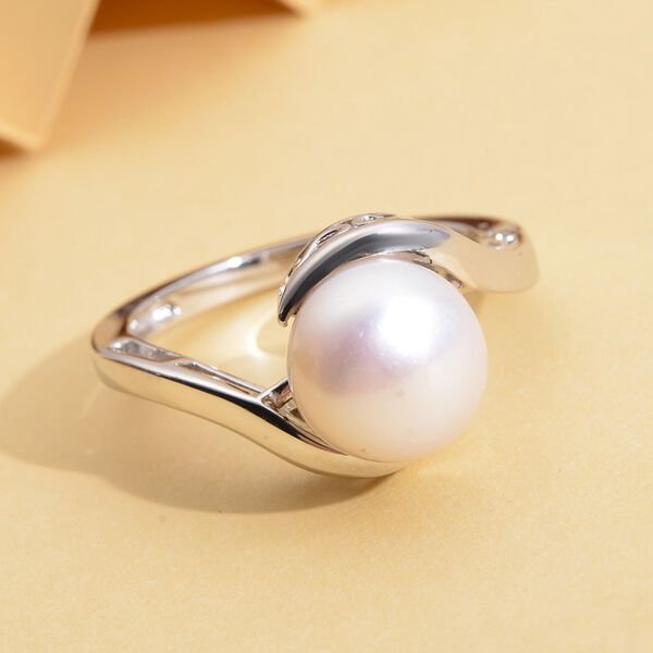 Süßwasserperlen-Ring, , 925 Silber rhodiniert image number 2