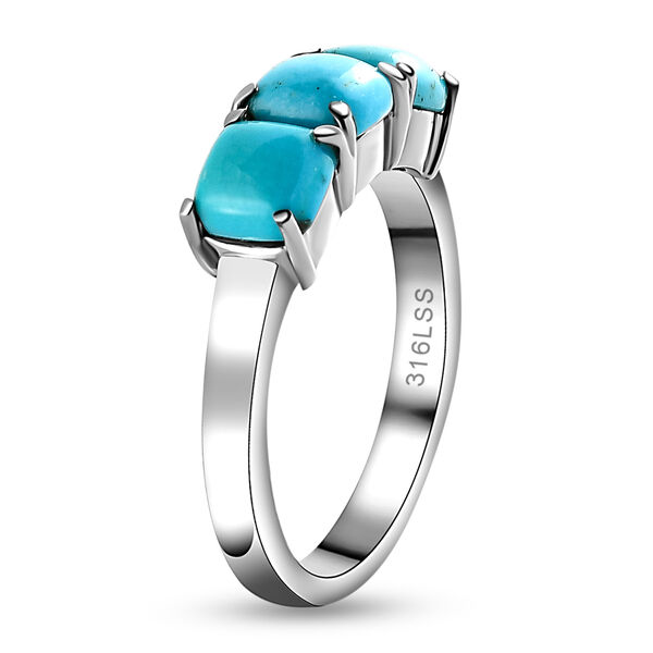 Amerikanischer, natürlicher Sleeping Beauty Türkis-Ring,  Edelstahl ca. 1,79 ct image number 5