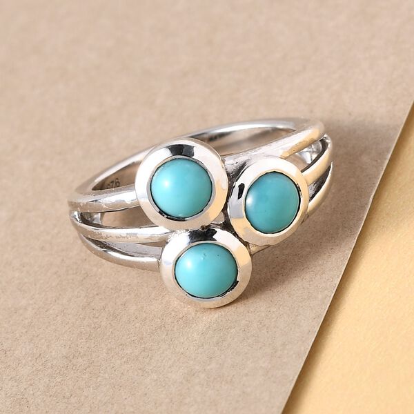 Natürlicher Sleeping Beauty Türkis-Ring, 925 Silber platiniert  ca. 1,29 ct image number 2