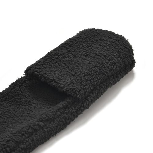 Kuschelige 3-in-1 Sherpa Mütze, Schal und Handwärmer, Schwarz image number 1