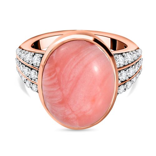 Oregon Sunrise Pfirsich Opal und Zirkon-Ring - 7,02 ct. image number 0