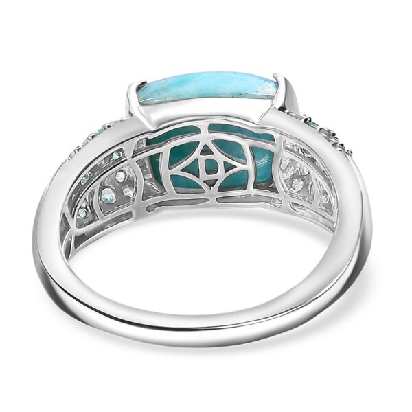 D'Joy Larimar, Blauer Apatit Ring 925 Silber rhodiniert (Größe 16.00) ca. 6,19 ct image number 6