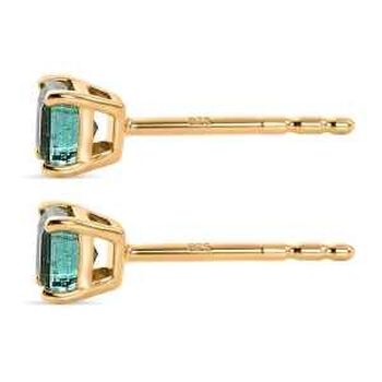 D'Joy AAA Kagem Sambischer Smaragd Ohrringe 925 Silber 750 Gelbgold vermeil ca. 0.64 ct