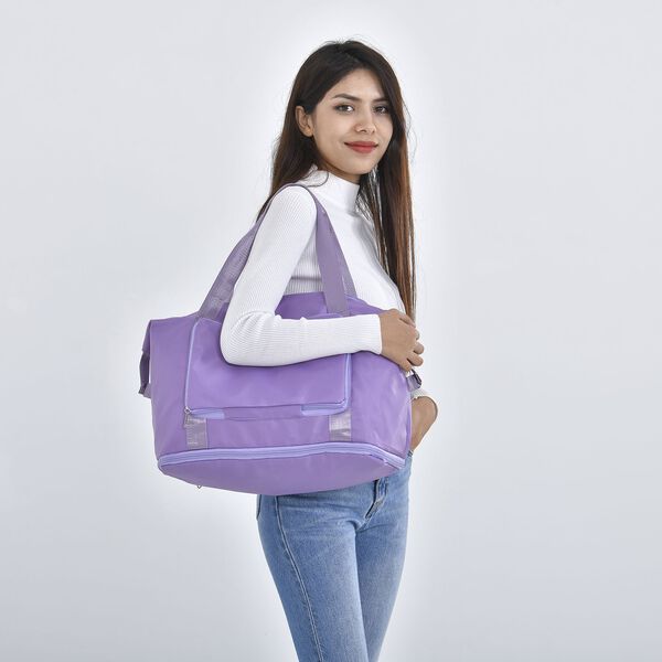 Nylon Faltbare Reisetasche Gr&ouml;&szlig;e: 40*28*23cm, 2 Steckf&auml;cher, lila image number 2