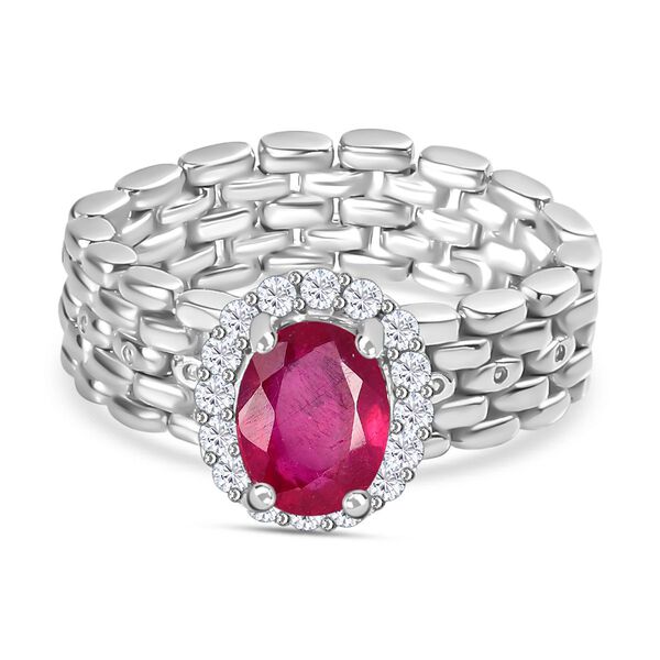 Afrikanischer Rubin und Zirkon Ring - 2,27 ct.