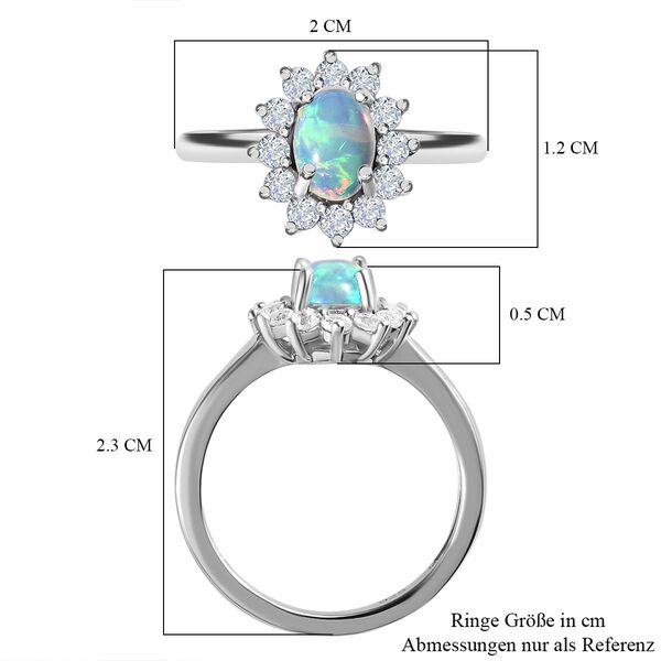 Natürlicher, äthiopischer Welo Opal und Zirkon-Ring - 1,15 ct. image number 7