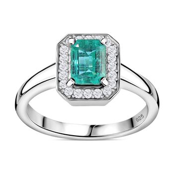 AAA Kagem sambischer Smaragd und Moissanit-Ring - 1,13 ct.