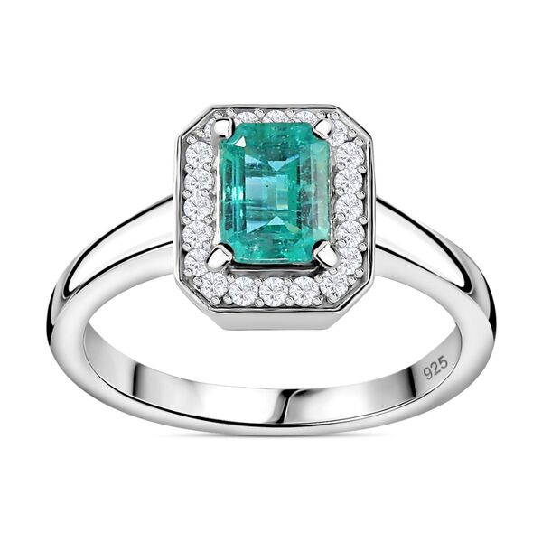 AAA Kagem sambischer Smaragd und Moissanit-Ring - 1,13 ct. image number 3