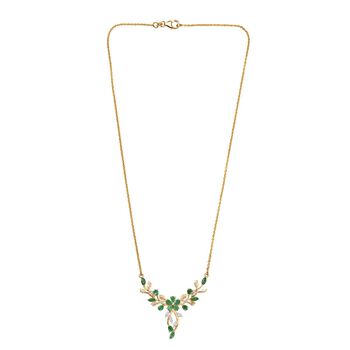 Kagem sambische Smaragd und Moissanit Halskette, 45 cm - 2,37 ct.