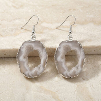 Achat Ohrringe, silberfarben ca. 30.00 ct