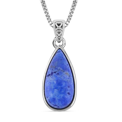 Lapislazuli Anhänger mit Kette, Edelstahl ca. 45.00 ct image number 0