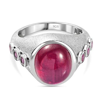 Afrikanischer Rubin (Fissure gef&uuml;llt) Ring, 925 Silber rhodiniert, (Gr&ouml;&szlig;e 18.00) ca. 9.11 ct